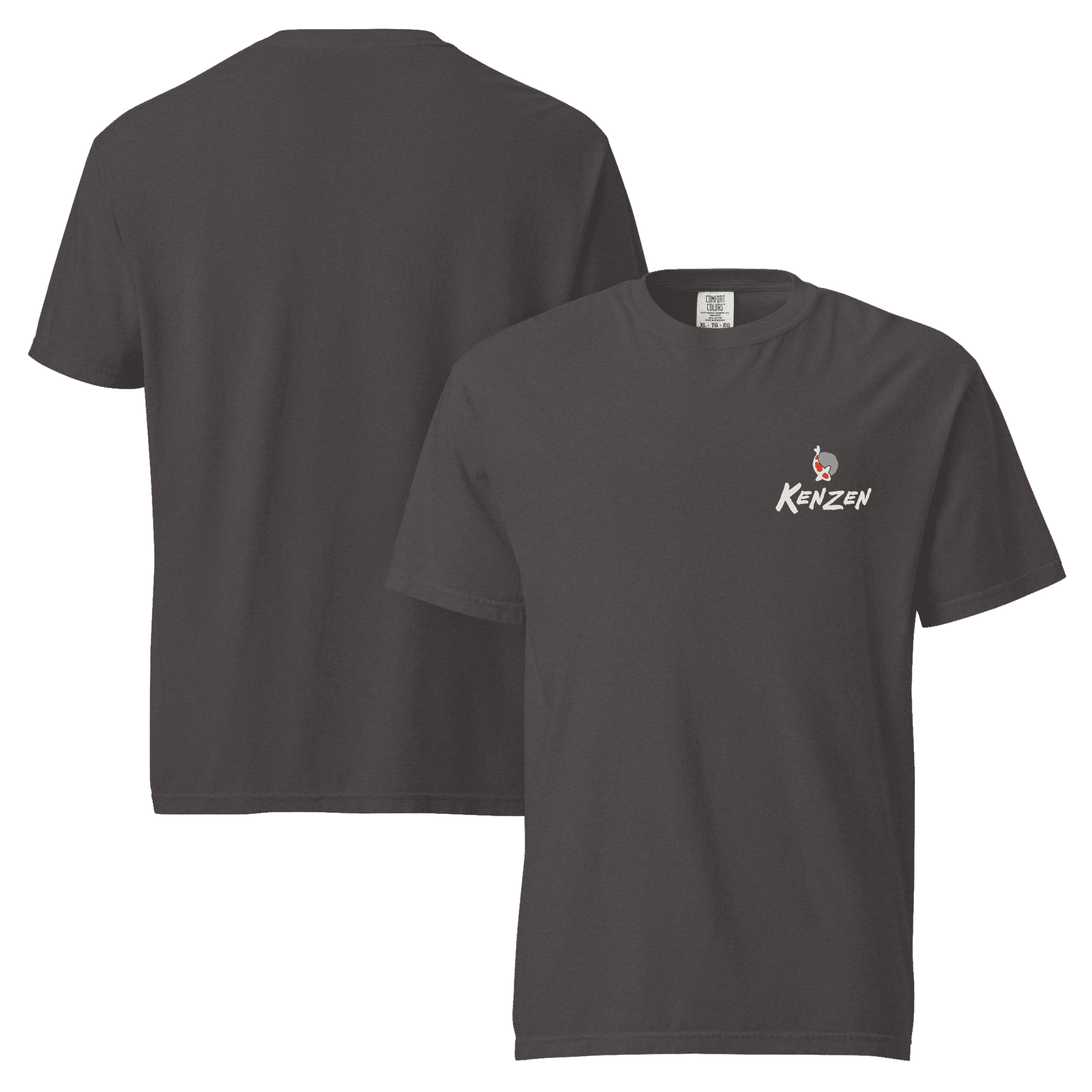 Front and back image of the Kenzen Logo T-shirt in graphite