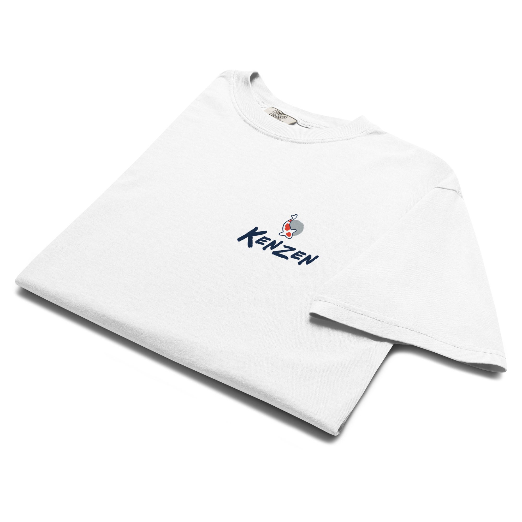 Folded white Kenzen logo t-shirt